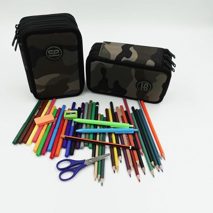 Goldkids COOLPACK XXL Federtasche Federmappe Federmäppchen 44-teilig gefüllte Schüleretui 3-stöckig