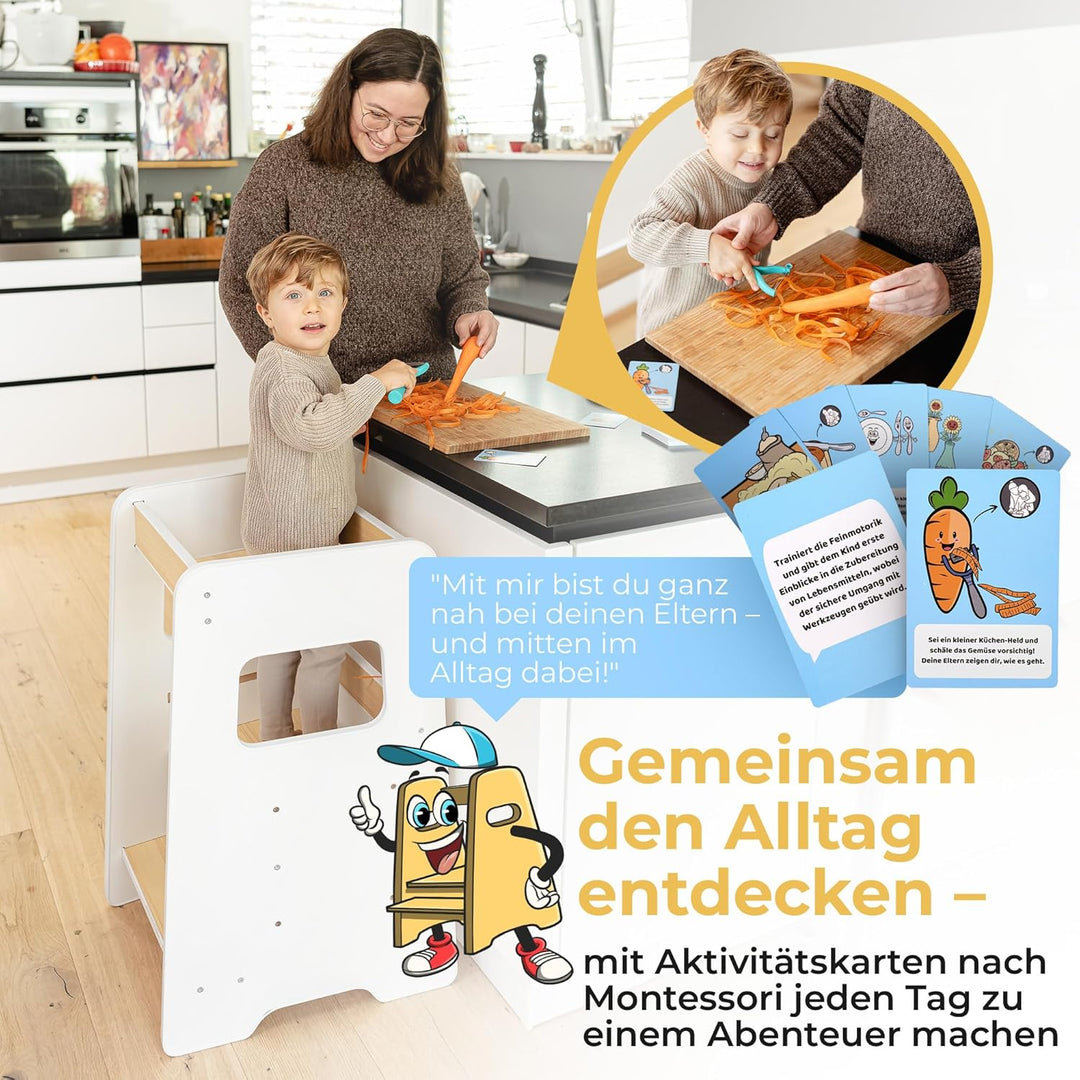 Lernturm für Kinder ab 1 Jahr – Mit Aktivitätskarten für echte Nutzung im Alltag, sicherer Learning