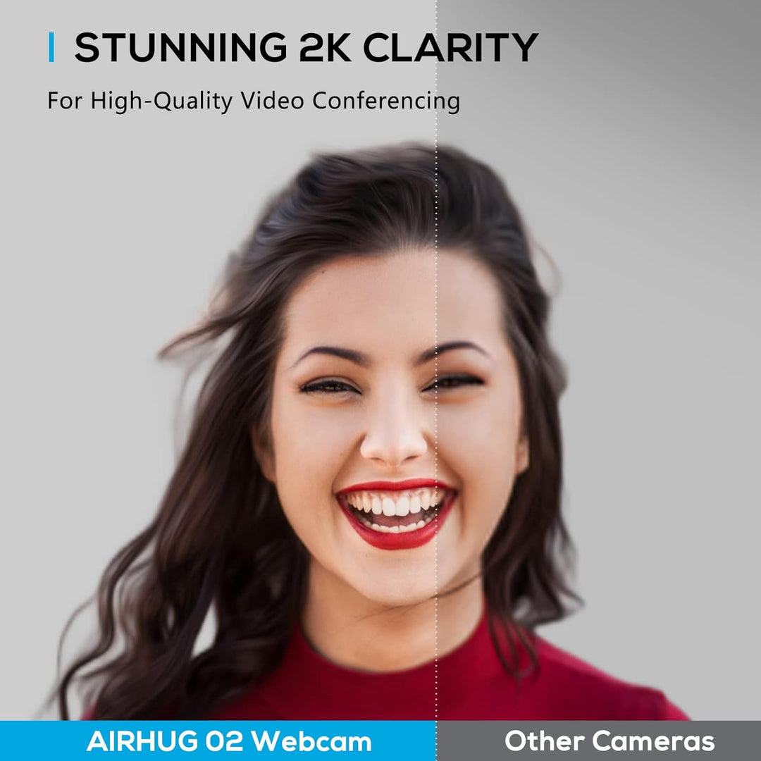 Ohne Mikrofon HD-Webcam, 2K QHD/FHD 1080p mit Sichtschutzschild, drehbare 360°Computerkamera, Plug&P