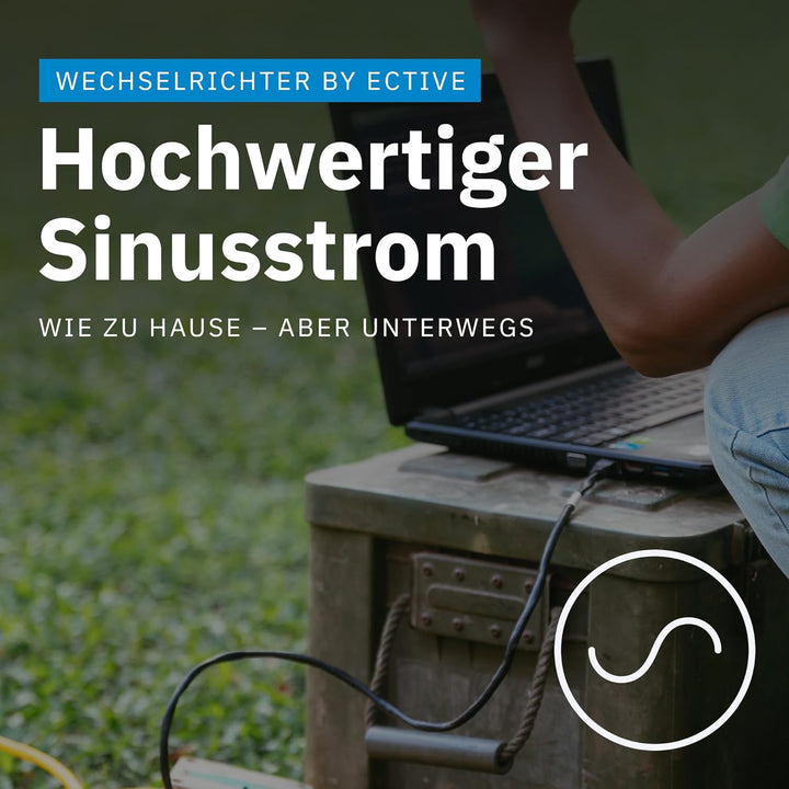 ECTIVE Reiner Sinsus Wechselrichter SSI 30-3000W, 20A, 12V auf 230V, Überlastschutz, Überhitzungssch