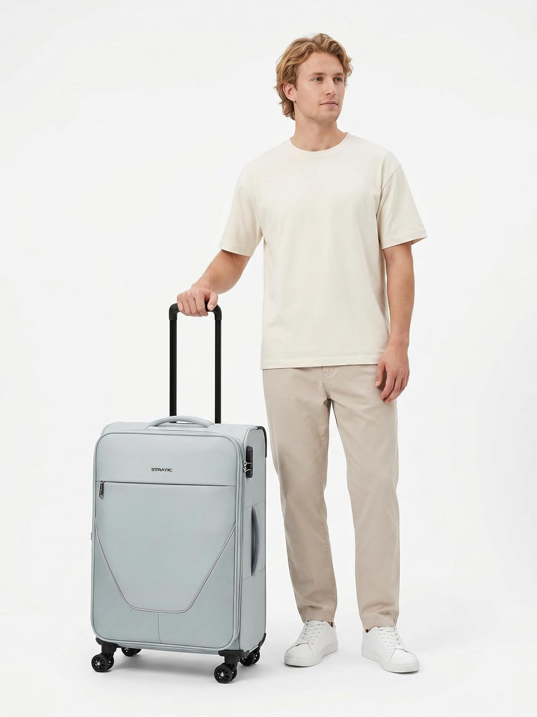 Stratic Check-in Koffer für Damen und Herren | mittelgrosser Trolley 42 x 26 x 65 cm aus hochwertige