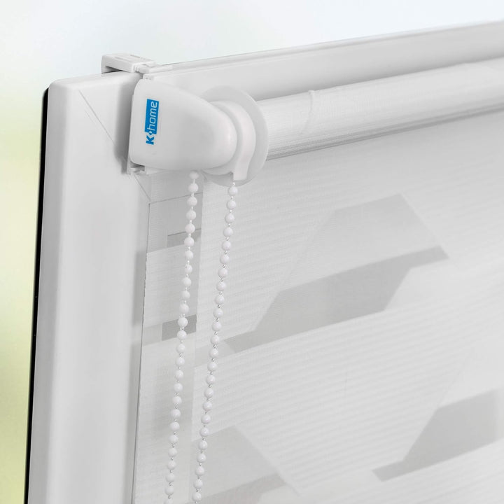 K-home Klemmfix-Doppelrollo Trapez, Weiss, 110 x 150 cm, 110 x 150 cm