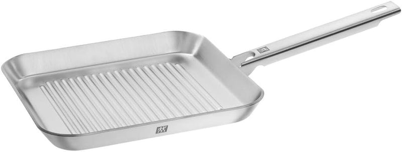 ZWILLING Plus Grillpfanne, Induktionsgeeignet, Edelstahl, Silber, 24 x 24 cm