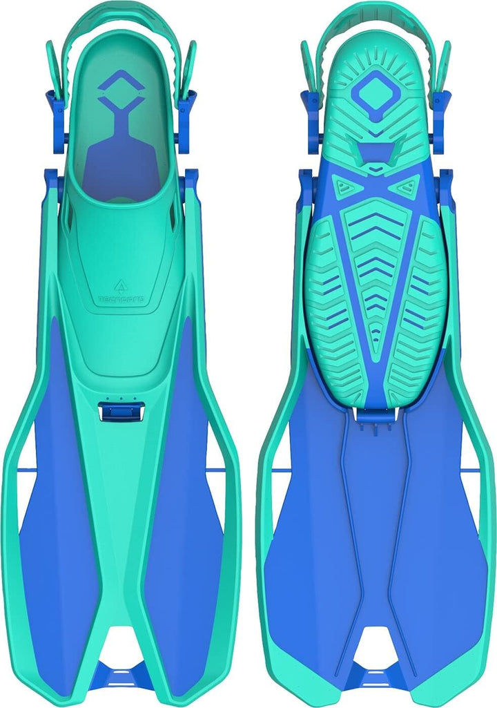 TECNOPRO Unisex Jugend F6 C Travel Flossen 36-38 Turquoise/Blue, 36-38 Turquoise/Blue