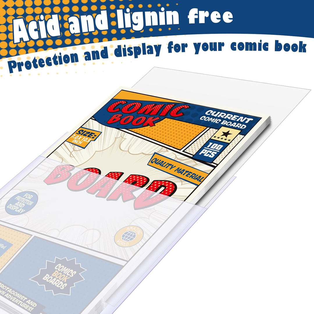 Leffis 100 Comicbuchtaschen und -bretter, aktuelle Grösse, Comic-Taschen und Bretter, transparent, s