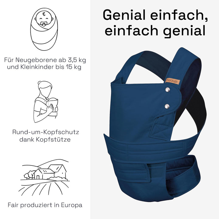 marsupi Babytrage und Neugeborenen-Trage, Version 2.0 (L, Classic/ocean) L Classic / ocean, L Classi