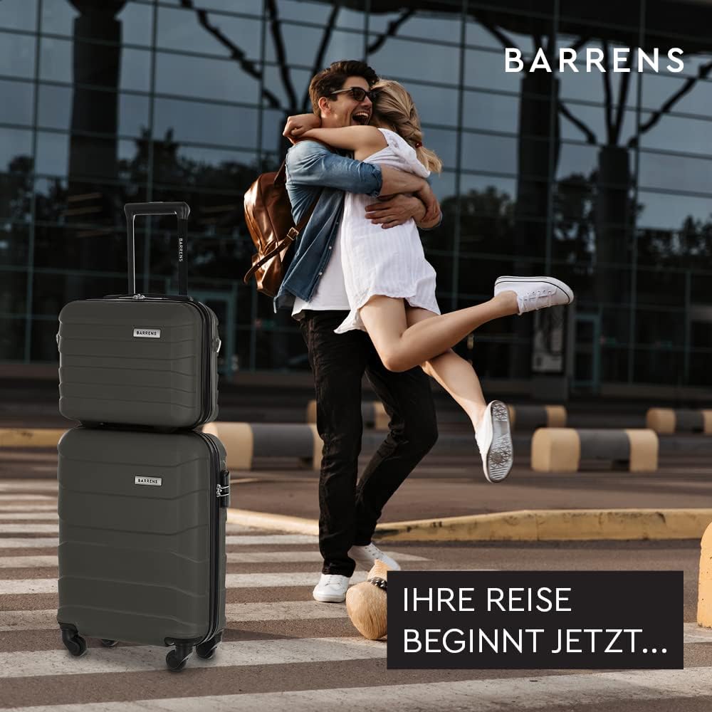 BARRENS Kabinenkoffer + Reisekosmetikkoffer Set | Handgepäck | Kabinenkoffer 55x40x20cm 34l | Kosmet