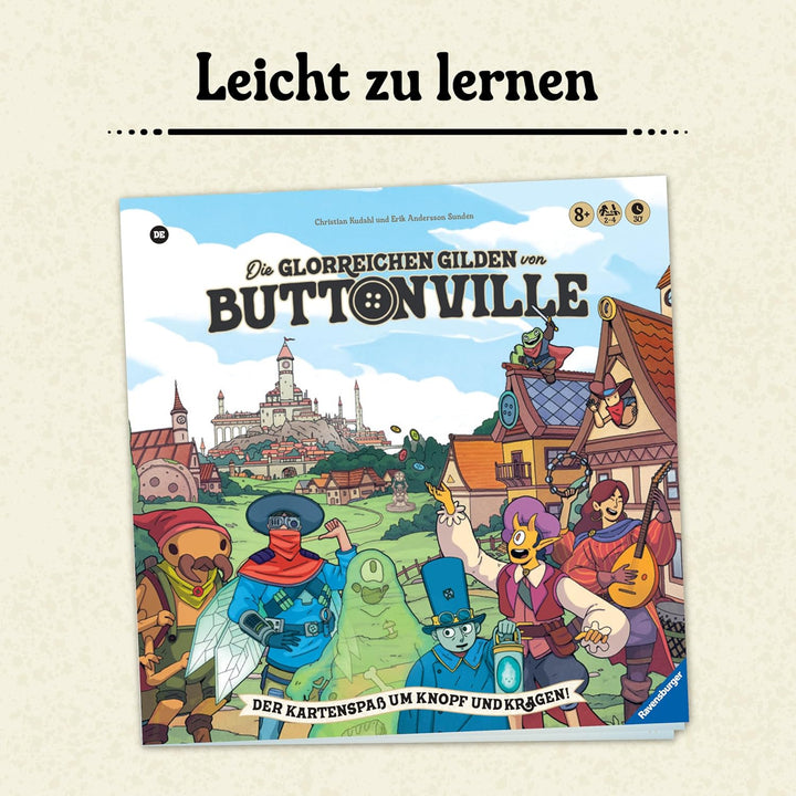 Ravensburger 24783 - Die glorreichen Gilden von Buttonville - Kartenspiel, Gesellschaftsspiel für Fr