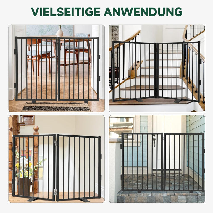 Snagle Paw Vollmetall Freistehend Absperrgitter, Indoor Hundegitter mit Bodenschonenden Stützfüssen,