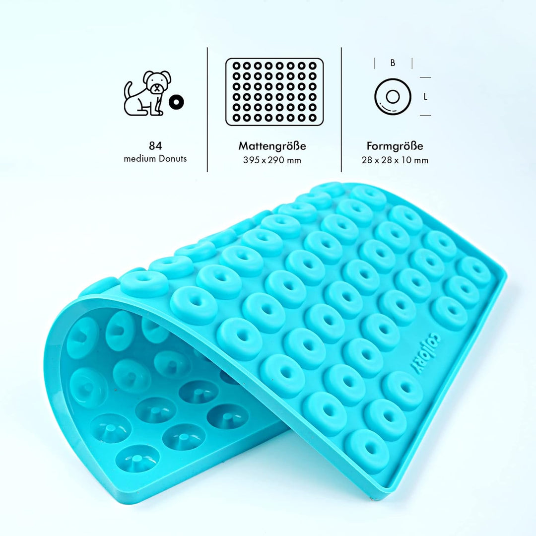 Collory Medium Donut (2,8cm) Silikon Backform für Hundekekse &amp; Hundeleckerlis, Pralinenform, Schokol