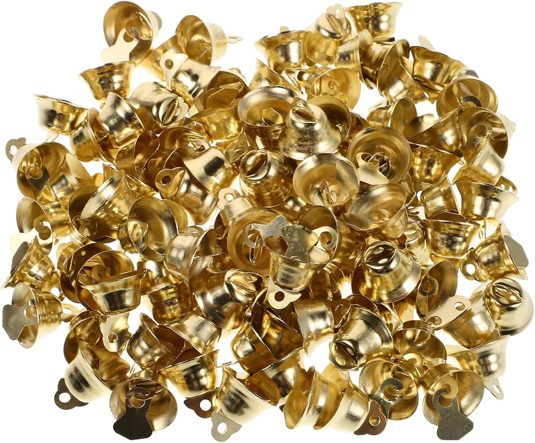 Operitacx 120 Stück Jingle Bells Gold Glöckchen Zum Basteln Kleine Weihnachtsglöckchen Metall-Bastel