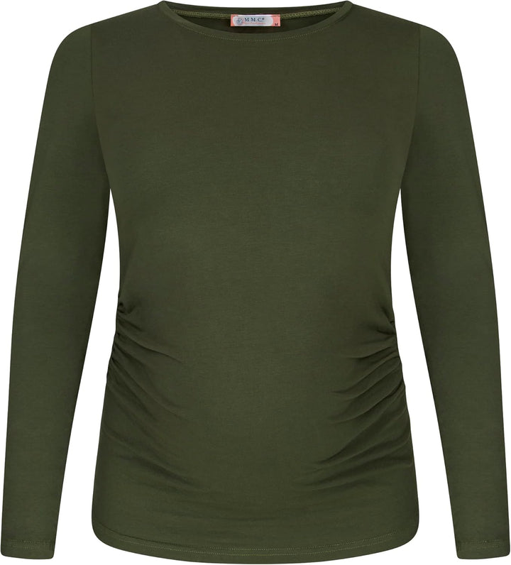 M.M.C. Umstandsshirt 3er Set unifarben Umstandsmode Schwangerschaft Schwangerschaftsshirt, Langarm S