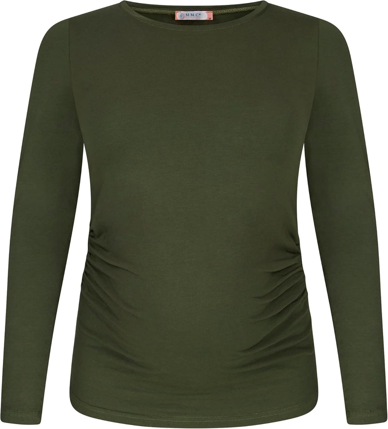 M.M.C. Umstandsshirt 3er Set unifarben Umstandsmode Schwangerschaft Schwangerschaftsshirt, Langarm S