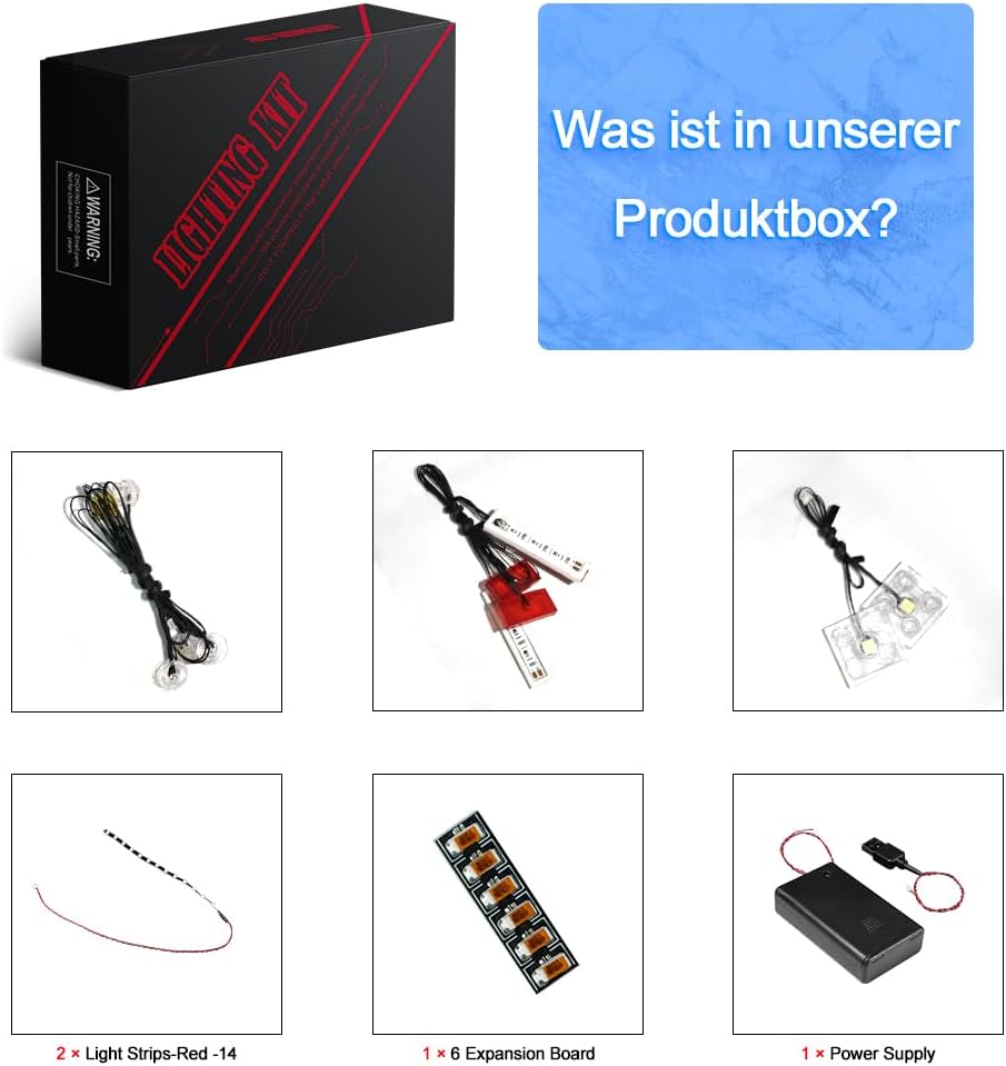 LocoLee Licht Kompatibel mit Lego Command Rover und Kranlader Weltraum, Nur Lichter Set - Kein Model