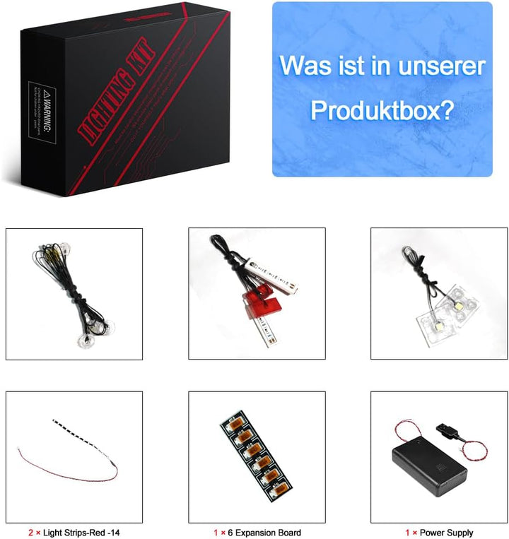 LocoLee Licht Kompatibel mit Lego Command Rover und Kranlader Weltraum, Nur Lichter Set - Kein Model