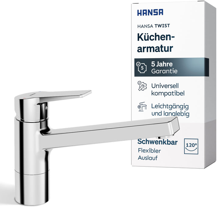 Hansa 09142283 Spültisch-Einhand-Einlochbatterie Hansatwist 0914, verchromt
