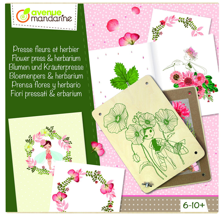 Avenue Mandarine CO175C Kreativset mit Blumen- und Kräuterpresse (einfache Anleitungen, die Kindern