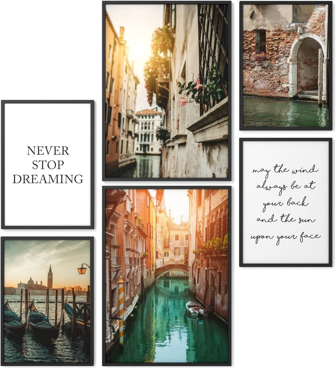 Papierschmiede® Mood Poster Set Venedig, Bilder Wohnzimmer Deko Schlafzimmer, 2x 30x40cm und 4x 21x3