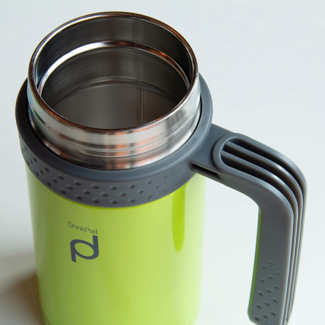 DrinkPod Pioneer auslaufsichere Vakuum-Isolierflasche, Thermostasse, Fläschchen, Edelstahl, 0,45 Lit