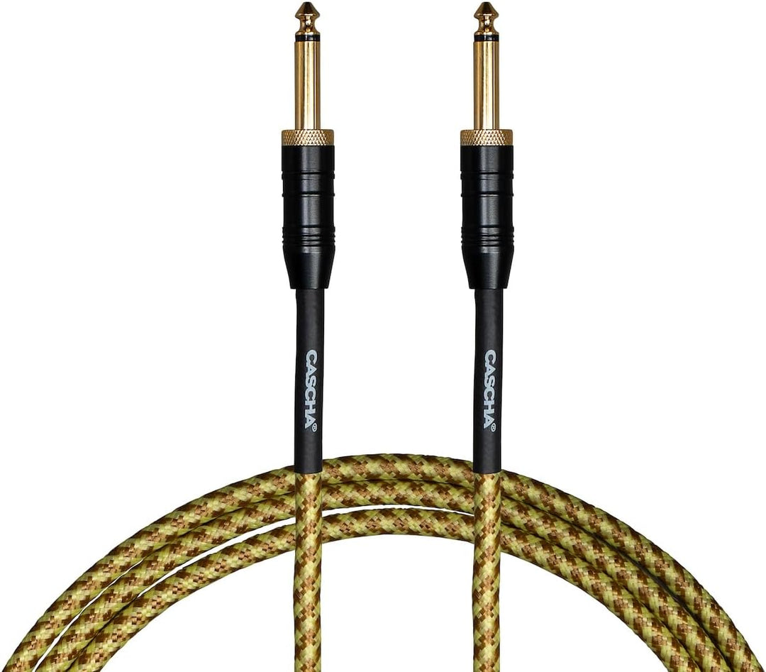 Cascha Professional Line Guitar Cable, Straight, Tweed Natural, 6m