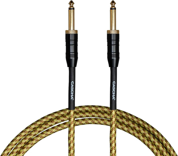 Cascha Professional Line Guitar Cable, Straight, Tweed Natural, 6m