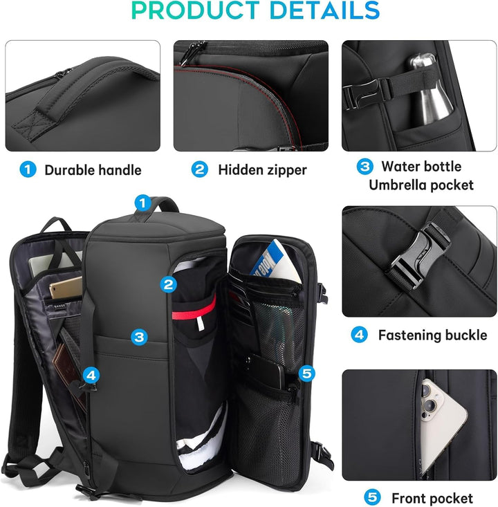 BG FUTURE AESTHETICS Reiserucksack mit Schuhfach, Wochenend-Business-Handgepäck, Flug Genehmigt Bord