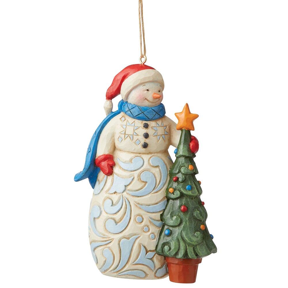 Schneemann mit Baumschmuck