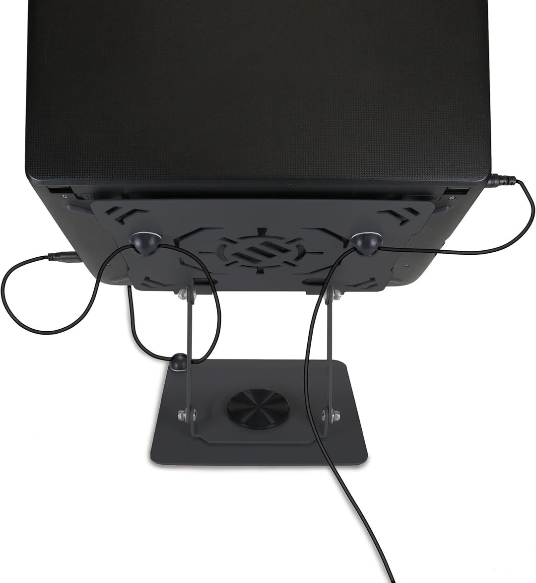 ENHANCE R1 Drehbarer Laptopständer mit 3 Kabelhaltern - Verstellbarer Metallständer mit Kühldesign,