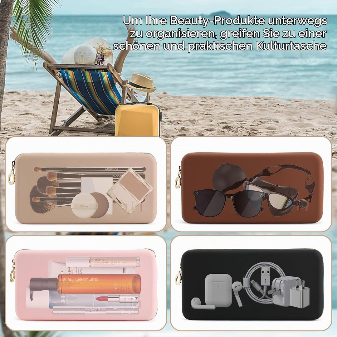 FVION Makeup Pinsel Halter, Tragbarer Kosmetiktasche, Makeup Pinsel Organizer für Reisen, Grosse Mak
