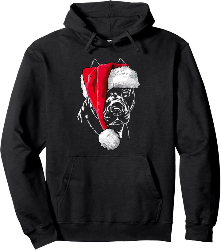 Lustiger American Pitbull Weihnachtsmann Weihnachten Hunde Pullover Hoodie