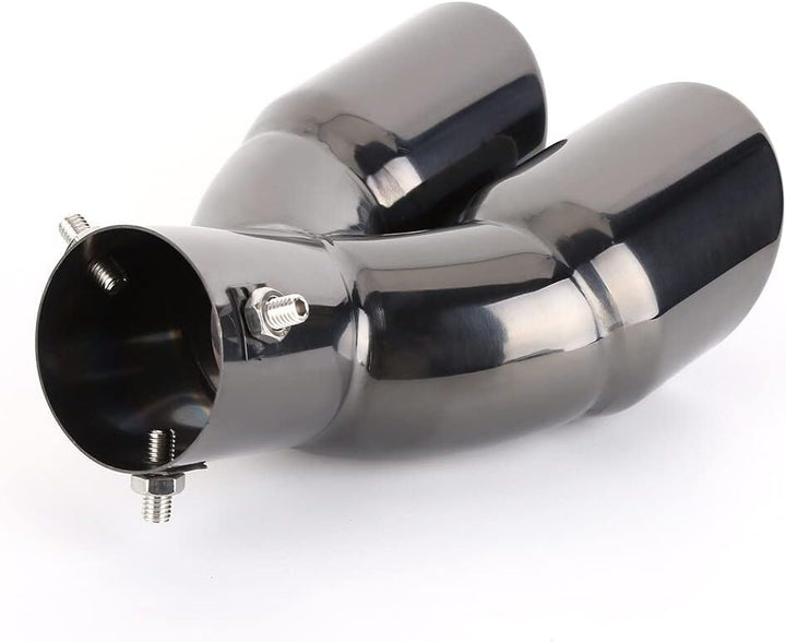 URFEDA 63mm Auspuffblende Doppelrohr Auto Universell Auspuff Schalldämpfer Endrohr Edelstahl Auspuff