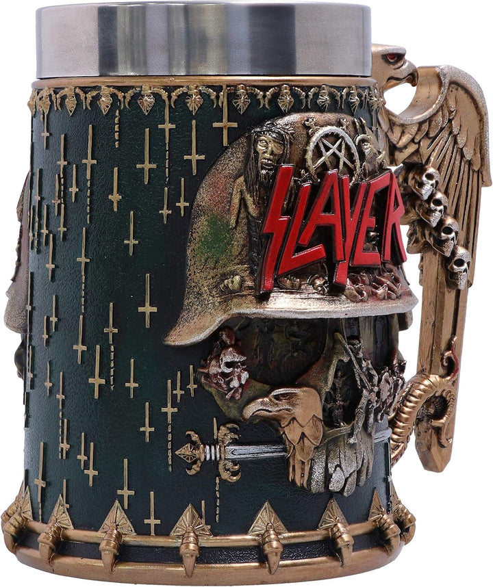 Nemesis Now Edelstahl Bierkrug mit Totenkopf-Logo, offizielles Lizenzprodukt, Gold, 16,5 cm