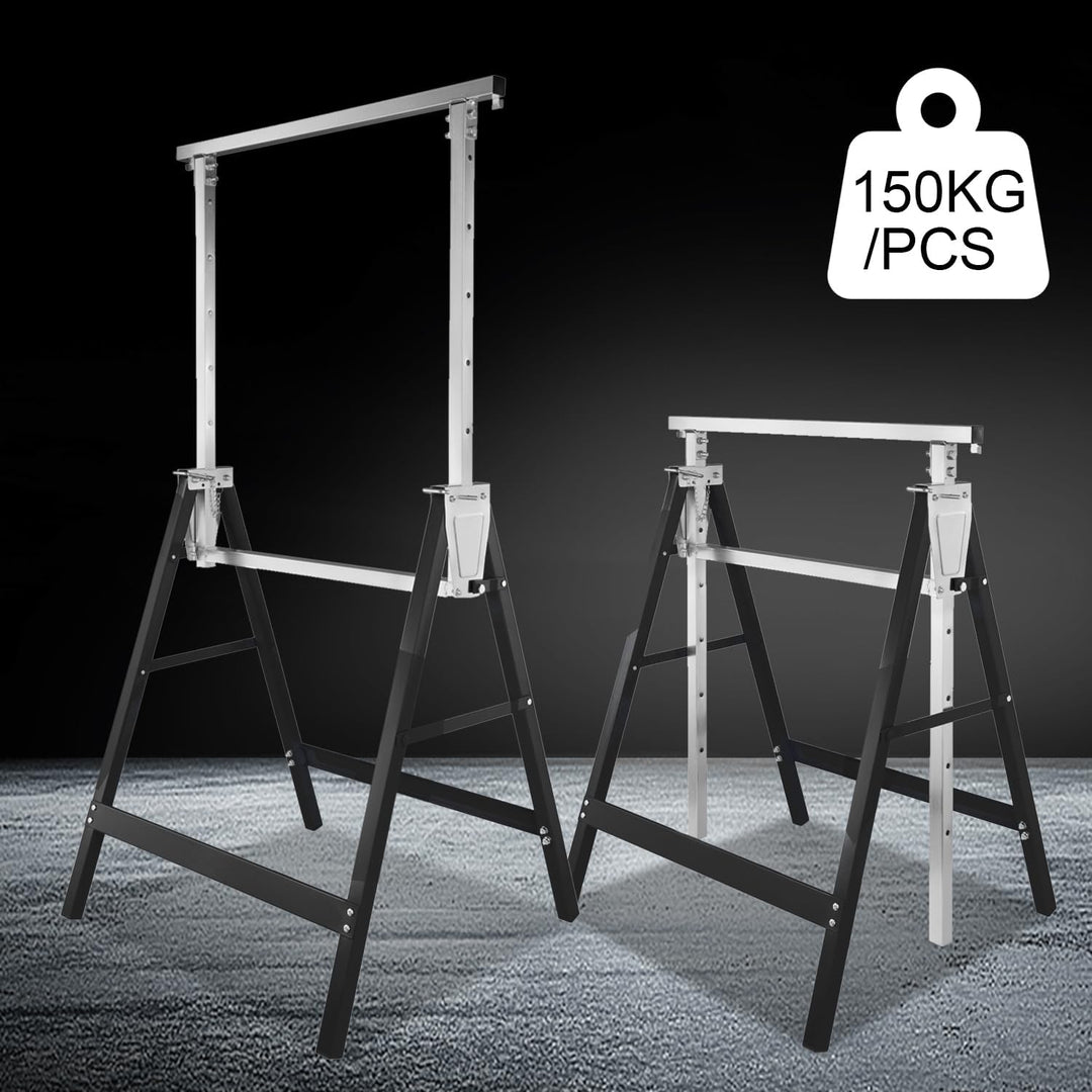 Daromigo Gerüstbock, 2x Unterstellbock 7-fach höhenverstellbar 80-130 cm, klappbar Metallbock Klappb