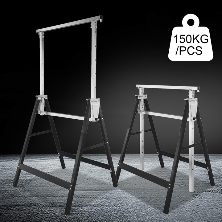 Daromigo Gerüstbock, 2x Unterstellbock 7-fach höhenverstellbar 80-130 cm, klappbar Metallbock Klappb