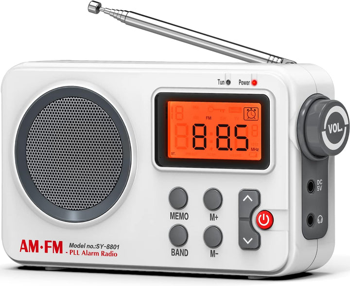 Tendak Radio Batteriebetrieben FM UKW AM, Weltempfänger Radio mit Grosses Display/Timing-Funktion/We