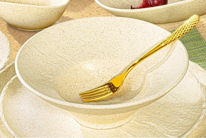 Wilmax | Tiefer Teller 2 Stück 22,5 cm / 1100 ml | Speiseteller aus Porzellan | Steinoptik | Esstell