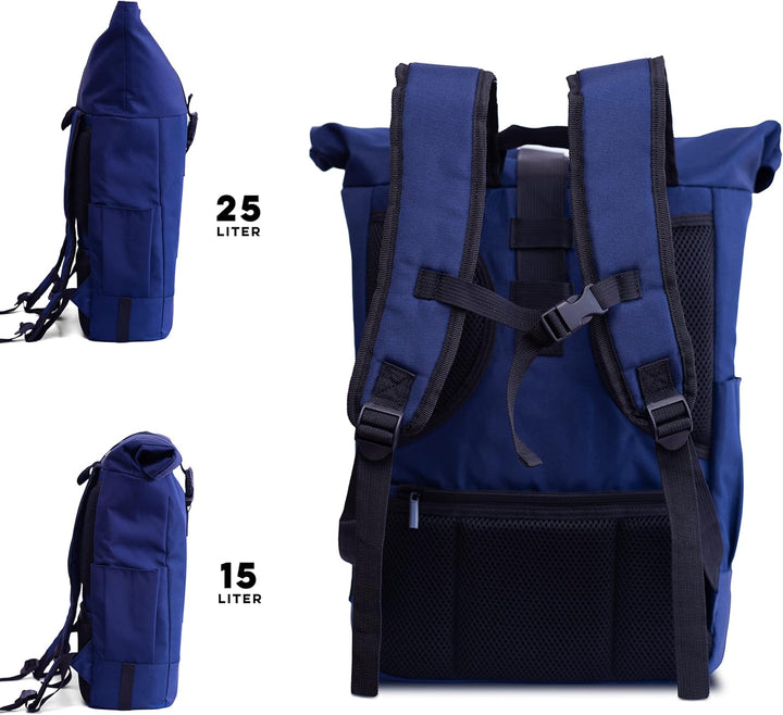 Alopa Rucksack für Damen &amp; Herren | für Fahrrad, Freizeit, Uni und Job | Komfortabel &amp; Nachhaltig Bl