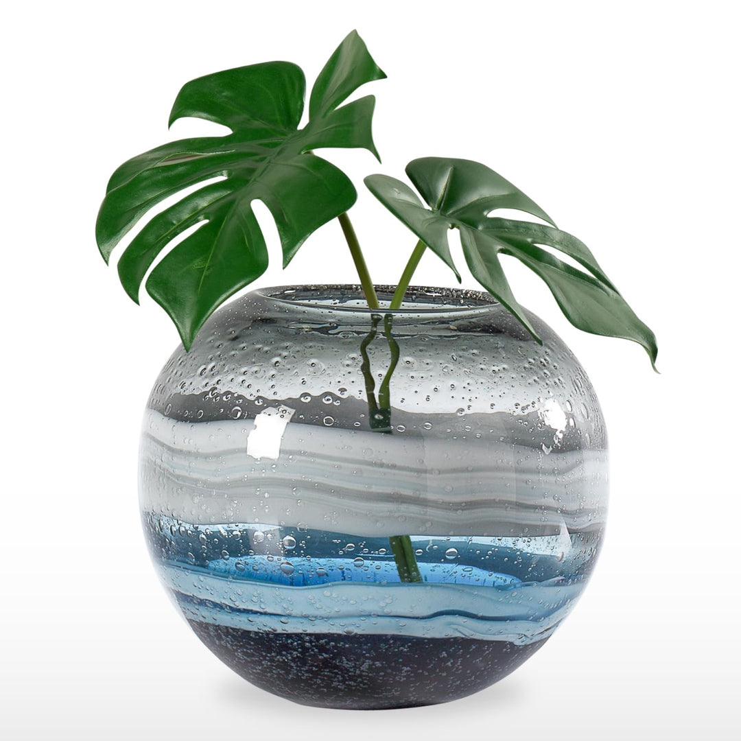 Torre &amp; Tagus Andrea Handgefertigte Vase aus Glas mit Wirbel, für Heimdekoration, Wohnzimmer, Tafela