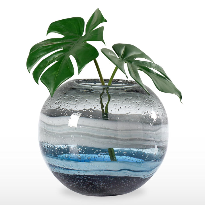 Torre &amp; Tagus Andrea Handgefertigte Vase aus Glas mit Wirbel, für Heimdekoration, Wohnzimmer, Tafela