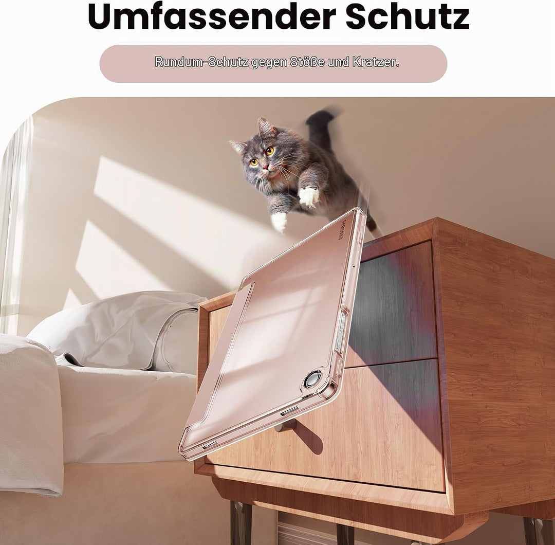 INFILAND Hülle für Samsung Galaxy Tab A11+/A9+11 Zoll (2023/2025),Schlanke Standfunktion Kristallkla