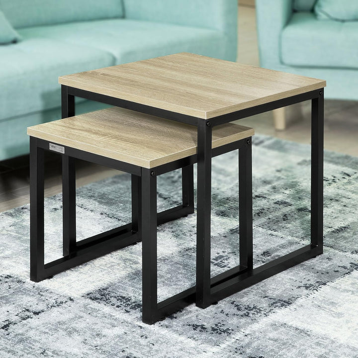 SoBuy® FBT42-N 2er Set Couchtisch Beistelltisch 2-teilig Satztisch Sofatisch Kaffeetisch Tisch-Set N