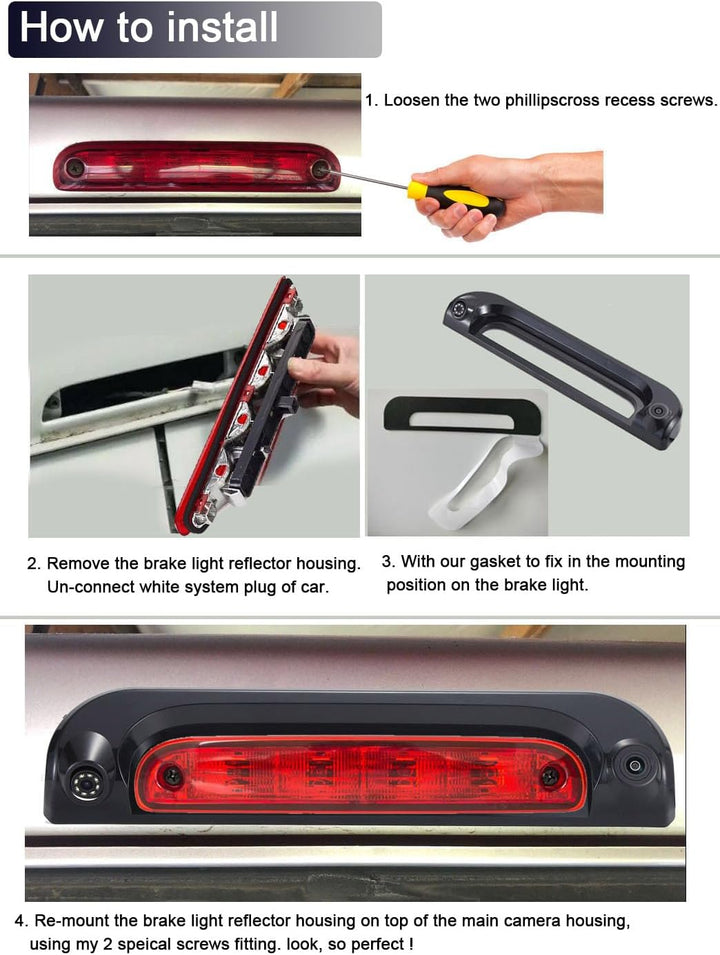 Auto Dritte Dach top Mount Bremse Lampe HD Kamera Bremse Licht Rückansicht Backup-Kamera für Citroen