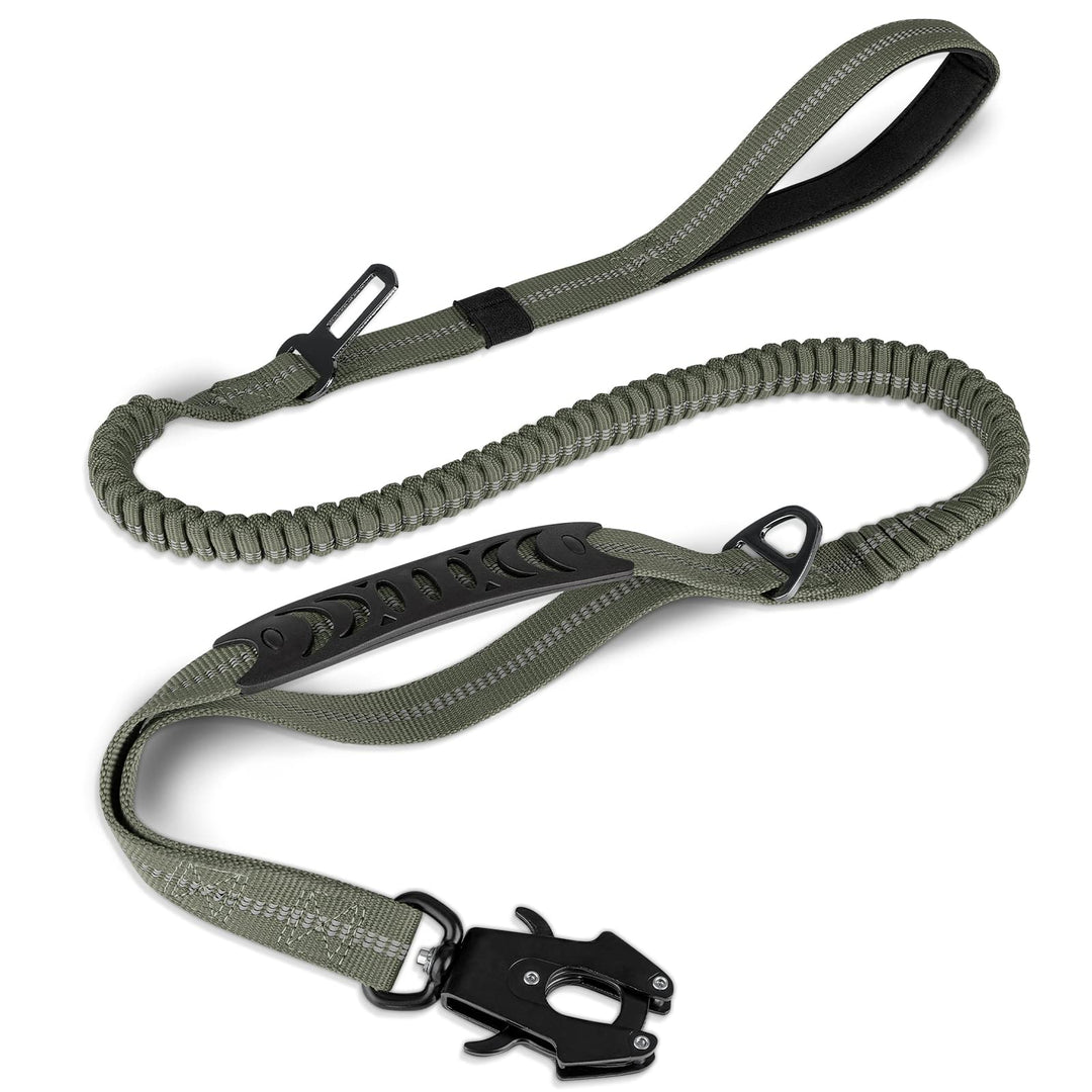 Joytale Taktische Hundeleine, 1.2m-1.8m Bungee Hundeleine mit 2 Gepolsterten Griffen, Autosicherheit