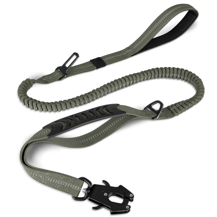 Joytale Taktische Hundeleine, 1.2m-1.8m Bungee Hundeleine mit 2 Gepolsterten Griffen, Autosicherheit