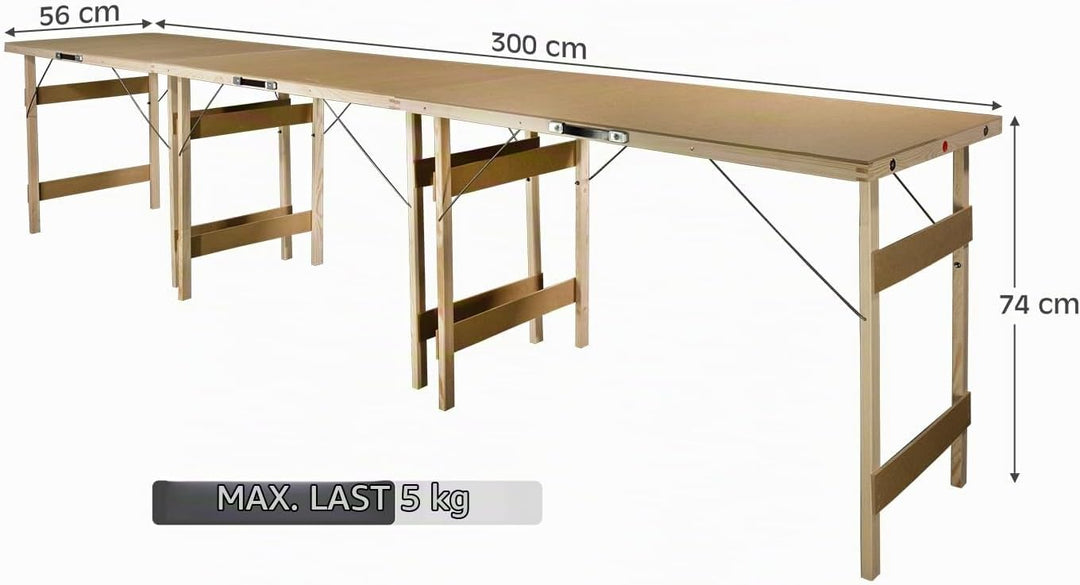 3er Set Faltbarer Campingtisch Holz 100x56 Kleiner Klapptisch Camping Garten Tisch Klappbar Multifun