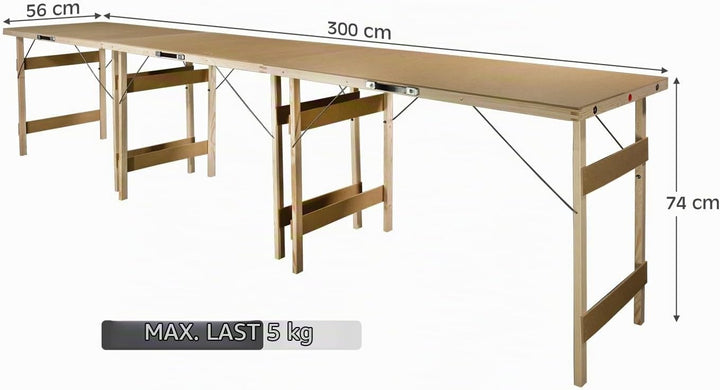 3er Set Faltbarer Campingtisch Holz 100x56 Kleiner Klapptisch Camping Garten Tisch Klappbar Multifun