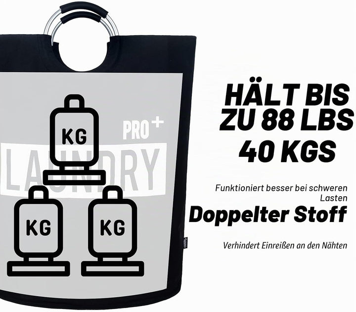Caroeas 150L Grosser Wäschekorb (8 Farben), Wasserdichter Wäschebehälter, Wäschesammler mit gepolste