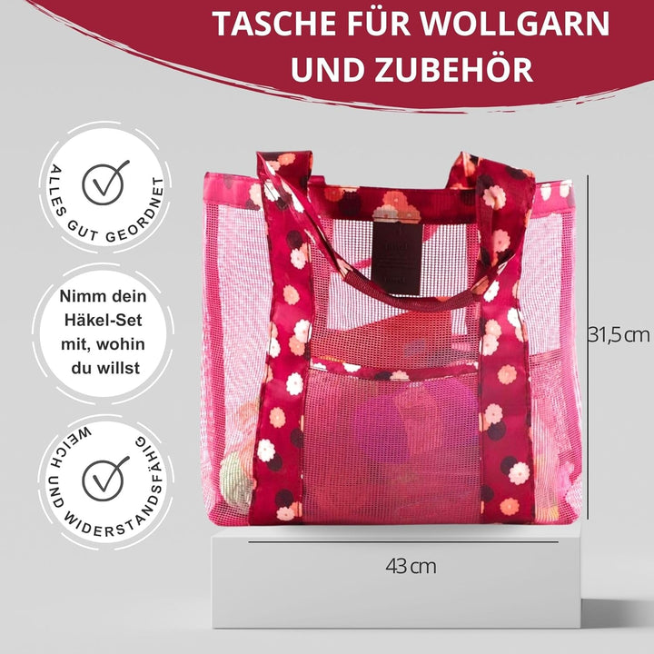 SusggO 95 Stück Häkelset für Anfänger Häkelnadel Set Häkel-Set Komplettes, Amigurumi, Häkel-Set für