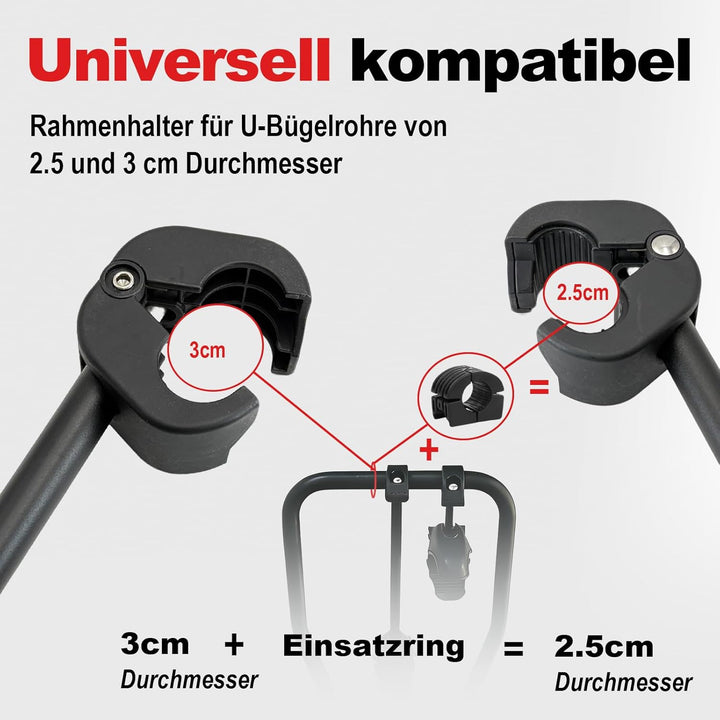 Universal Fahrrad Rahmenhalter 26cm+33cm+49cm, Abschliessbarer Fahrradträger Halterung mit 2 Schlüss