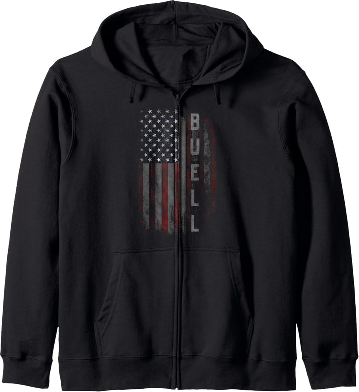 Buell Family T-Shirt mit amerikanischer Flagge, Geschenk für Herren Kapuzenjacke